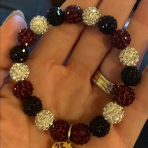 Burgundy white and black beads 100% authentic
